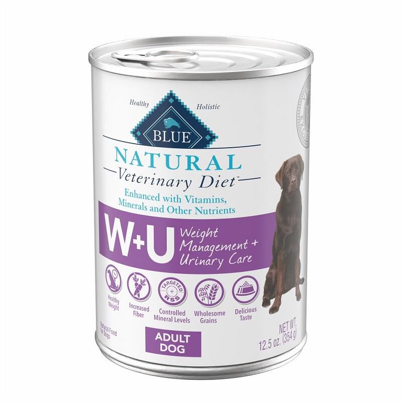 Blue Buffalo Natural Veterinary Diet W U Weight Management Urinary Care Dog Food 12 x 12.5 oz Cans